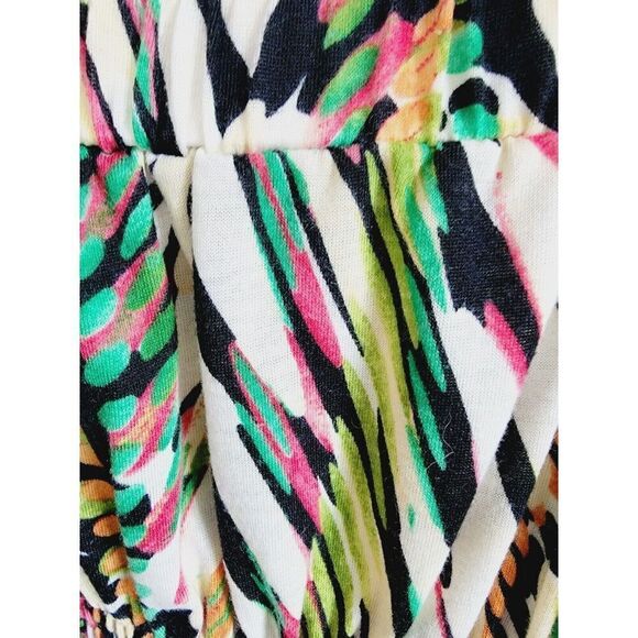 Pure Energy L Dress Short Colorful Gathered Waist Removable Straps Ruffle Vtg - Picture 8 of 8